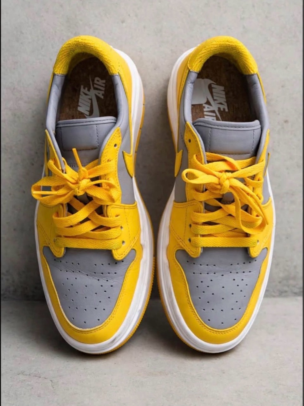 Jordan Women’s Low-Top Sneakers in Gray and Yellow